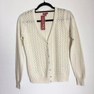 NWT Merona Cream and Gold Lace Cardigan